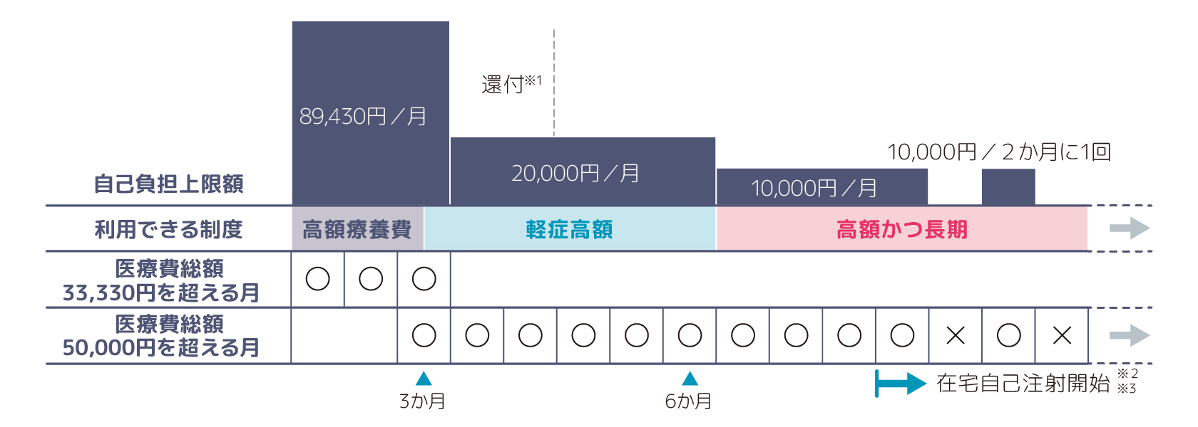 症状の程度が重症度分類で「重症」に該当しなかった場合の自己負担額を表した図