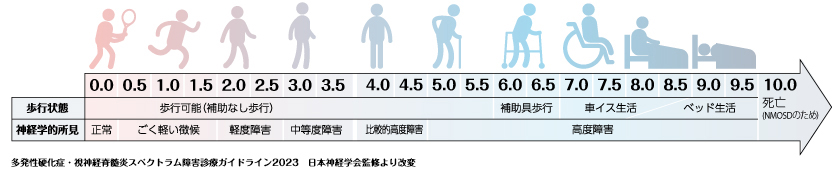 総合障害度評価尺度（EDSS）を表した図。